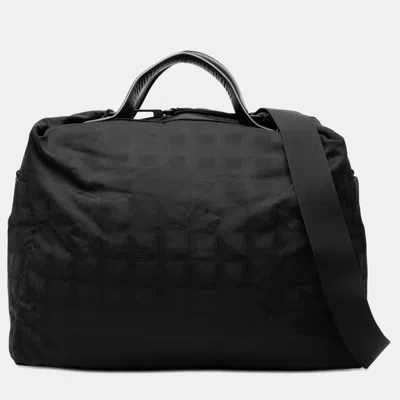 Pre-owned Chanel Black New Travel Line Nylon Travel Bag