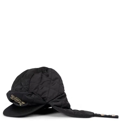 Pre-owned Chanel Black Nylon 2019 Coco Neige Snowflake Trapper Hat S