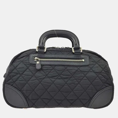Pre-owned Chanel Black/nylon Calfskin Paris-new York Duffle Handbag
