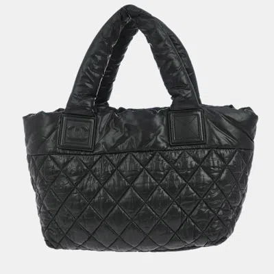 Pre-owned Chanel Black Nylon Calfskin Coco Cocoon Tote Bag
