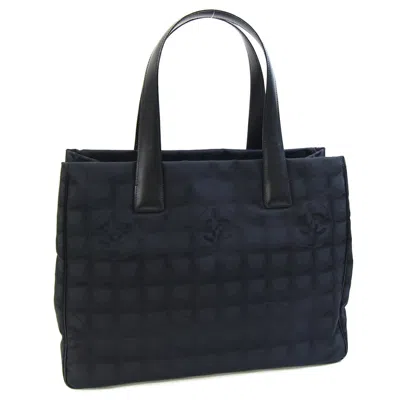 Pre-owned Chanel Black Nylon Canvas Leather Tote Bag ()