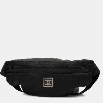Pre-owned Chanel Black Nylon Cc Sport Line Belt Bag