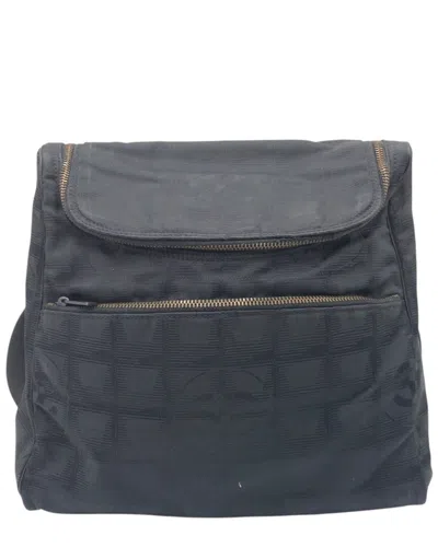 Pre-owned Chanel Black Nylon Coco Mark Backpack (authentic Pre-loved)