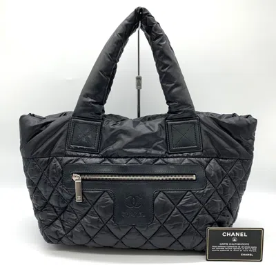 Pre-owned Chanel Black Nylon Handbag Tote Bag ()