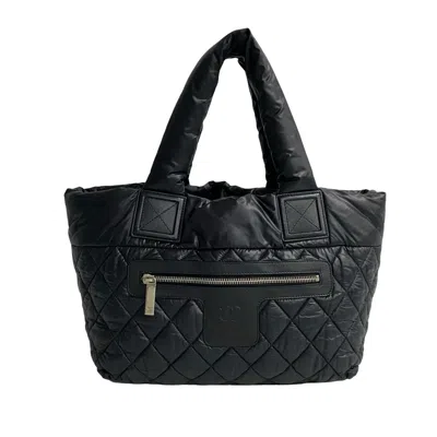 Pre-owned Chanel Black Nylon Handbag Tote Bag ()