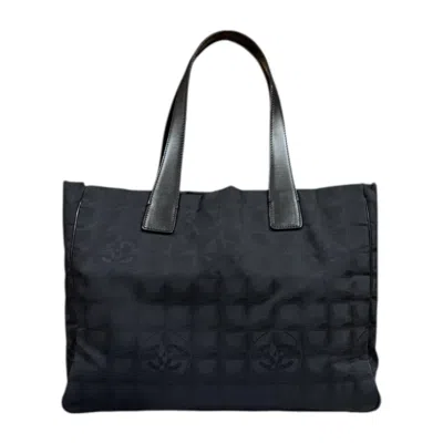 Pre-owned Chanel Black Nylon Jacquard Tote Bag ()