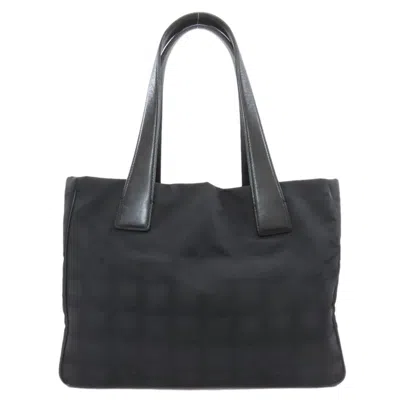 Pre-owned Chanel Black Nylon Jacquard Tote Bag ()