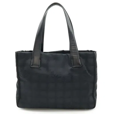 Pre-owned Chanel Black Nylon Leather Shoulder Bag Tote Bag ()