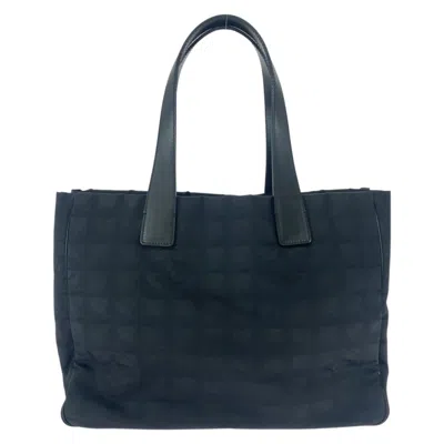 Pre-owned Chanel Black Nylon Leather Shoulder Bag Tote Bag ()