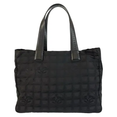 Pre-owned Chanel Black Nylon Leather Shoulder Bag Tote Bag ()