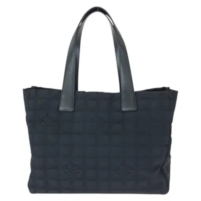 Pre-owned Chanel Black Nylon Leather Shoulder Bag Tote Bag ()