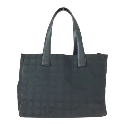 Pre-owned Chanel Black Nylon Leather Shoulder Bag Tote Bag ()