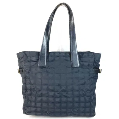 Pre-owned Chanel Black Nylon Leather Shoulder Bag Tote Bag ()