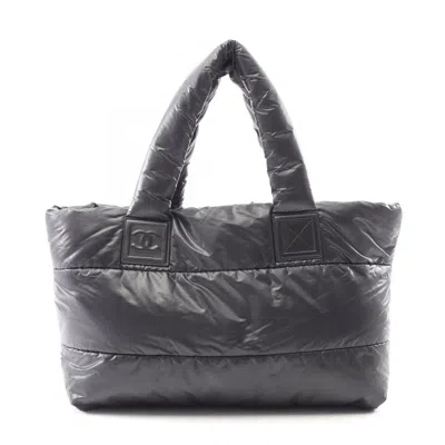 Pre-owned Chanel Black Nylon Leather Tote Bag ()
