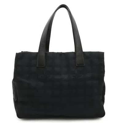 Pre-owned Chanel Black Nylon Leather Tote Bag ()