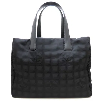 Pre-owned Chanel Black Nylon Leather Tote Bag ()