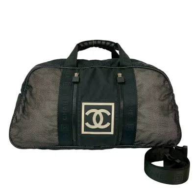 Pre-owned Chanel Black Nylon Rubber Boston Bag Shoulder Bag ()