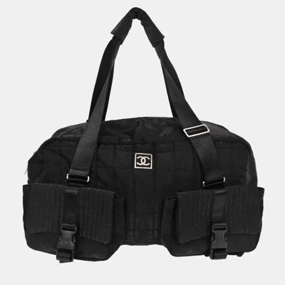 Pre-owned Chanel Black Nylon Sport Line Gym Bag