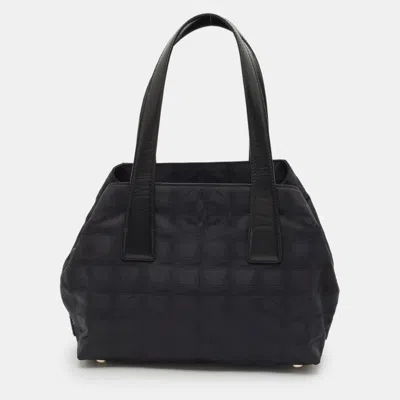 Pre-owned Chanel Black Nylon Travel Ligne Satchel
