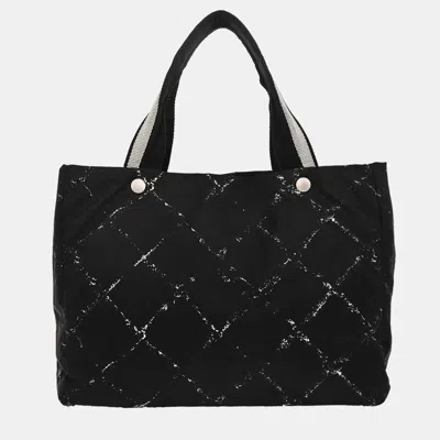 Pre-owned Chanel Black Nylon Travel Line Tote Handbag