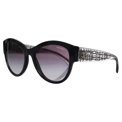 Pre-owned Chanel , Black Oversized Sunglasses With Silver Cc