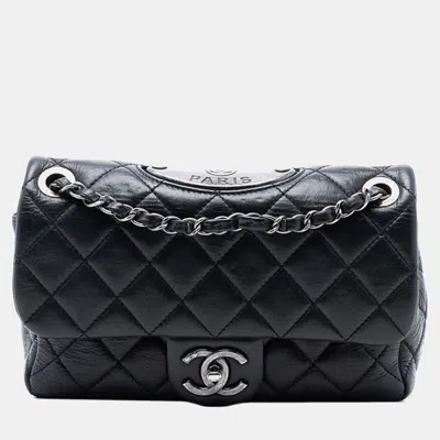 Pre-owned Chanel Black Paris Dallas Small Quilted Calfskin Flap