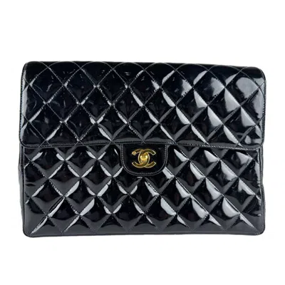 Pre-owned Chanel Black Patent Leather Backpack ()