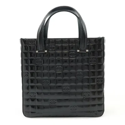 Pre-owned Chanel Black Patent Leather Handbag Tote Bag ()