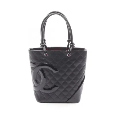 Pre-owned Chanel Black Patent Leather Leather Tote Bag ()