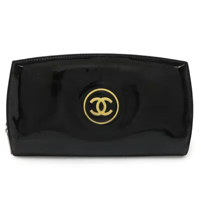 Pre-owned Chanel Black Patent Leather Long Wallet (bi-fold) ()