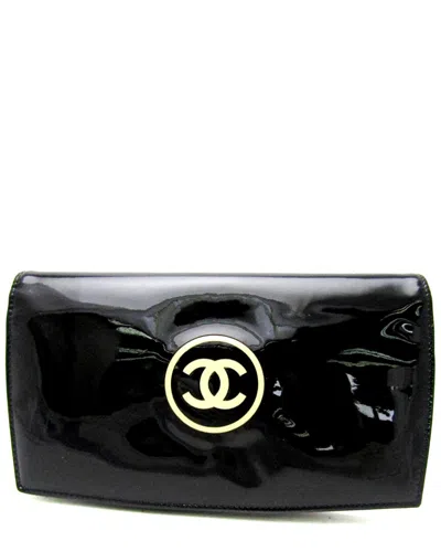 Pre-owned Chanel Black Patent Leather Wallet (authentic )