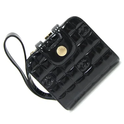 Pre-owned Chanel Black Patent Leather Wallet (bi-fold) ()