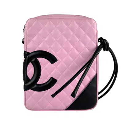 Pre-owned Chanel Black Pink Cambon Ligne Shoulder Bag () In Multi