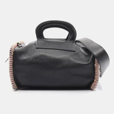 Pre-owned Chanel Black Pink Leather Fabric Tote