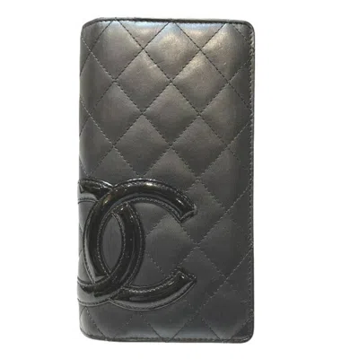 Pre-owned Chanel Black Pink Leather Long Wallet (bi-fold) () In Multi