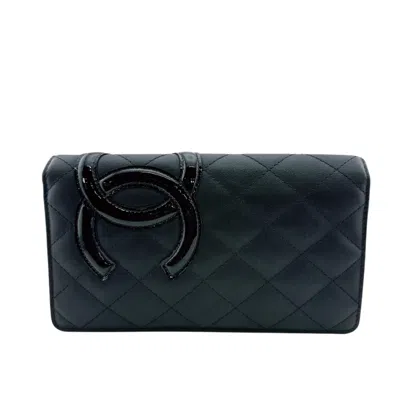 Pre-owned Chanel Black Pink Leather Long Wallet (bi-fold) () In Multi