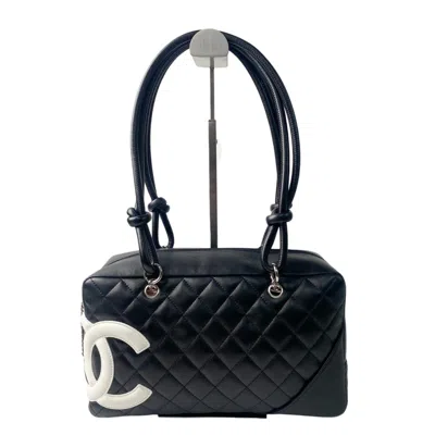 Pre-owned Chanel Black Pink White Cambon Ligne Shoulder Bag () In Multi