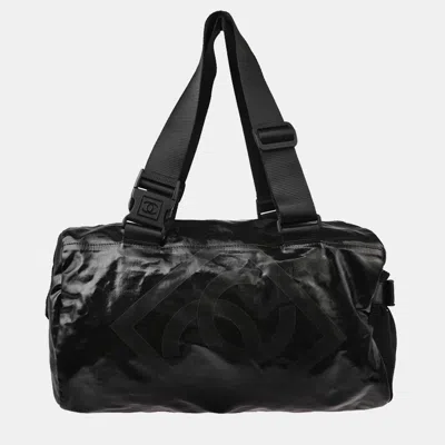 Pre-owned Chanel Black Pvc Sport Line Shoulder Bag