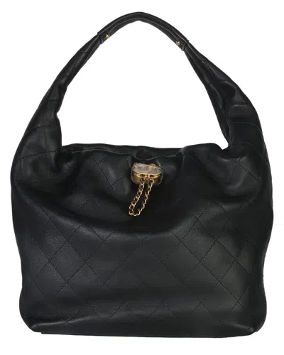 Chanel Black Quilted Calfskin Large Hobo