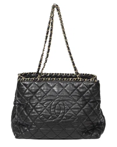 Pre-owned Chanel Black Quilted Calfskin Small Chain Me Tote (authentic Pre-loved)