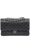 Chanel Black Quilted Caviar Leather Classic Double Flap 26 In Black