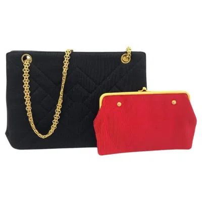 Pre-owned Chanel Black Quilted Jersey Reissue Frame Bag Cotton Chain Strap Kisslock Pouch