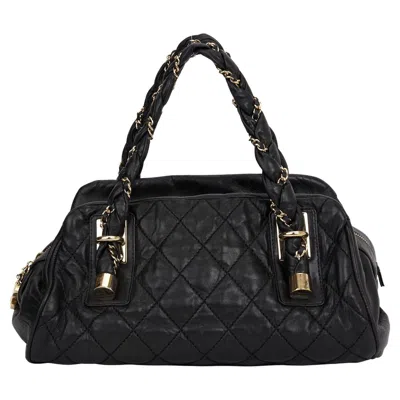 Pre-owned Chanel Black Quilted Lady Braid Satchel