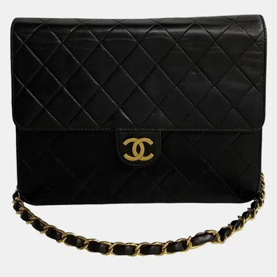 Pre-owned Chanel Black Quilted Lambskin Flap Bag