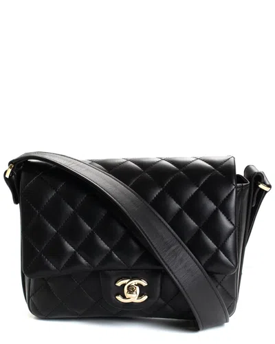 Pre-owned Chanel Black Quilted Lambskin Leather Bolero Single Flap Crossbody (authentic  )