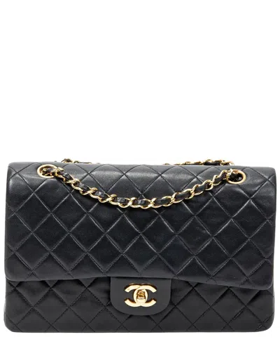 Pre-owned Chanel Black Quilted Lambskin Leather Classic Double Flap (authentic Pre-loved)
