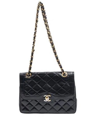 Chanel Black Quilted Lambskin Leather Paris Mini Double Flap (authentic Pre-  Loved)