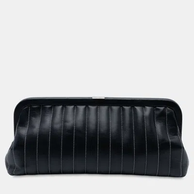 Pre-owned Chanel Black Quilted Lambskin Mademoiselle Ligne Clutch