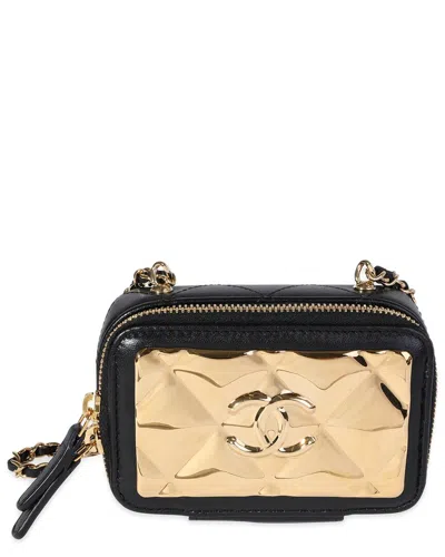 Pre-owned Chanel Black Quilted Lambskin Mini Vanity Bag (authentic Pre-loved)