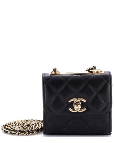 Pre-owned Chanel Black Quilted Lambskin Trendy Cc Clutch With Chain Small (authentic  Pre-loved)